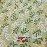 ملحفه نخ پنبه طرح گلدار سبز عرض 2.4 کد 290