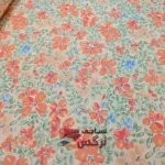 ملحفه نخ پنبه طرح گلدار نارنجی عرض 2.4 کد 303