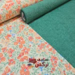 ملحفه نخ پنبه طرح گلدار نارنجی عرض 2.4 کد 303 - Image 2