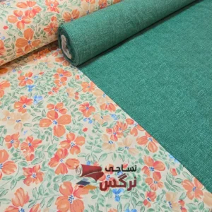 ملحفه نخ پنبه طرح گلدار نارنجی عرض 2.4 کد 303 - Image 2