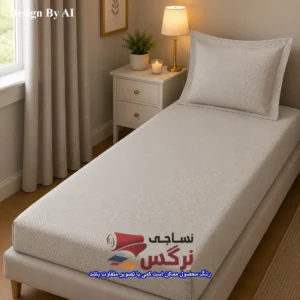 نیم ست کاورکشدار تخت و روبالشتی پنبه براش طرح گلدار و راه راه کد 279 و 285 - Image 2