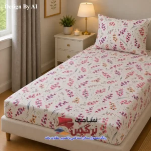 نیم ست کاورکشدار تخت و روبالشتی نخ پنبه گلدار کد 743 و 744