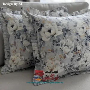 روبالشتی چیندار نخ پنبه گلدار کد 638