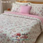 روتختی یکنفره و دونفره نخ پنبه گلدار و راه راه صورتی کد 752 و 753 - Image 2