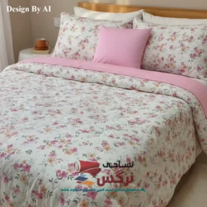 روتختی یکنفره و دونفره نخ پنبه گلدار و راه راه صورتی کد 752 و 753 - Image 2