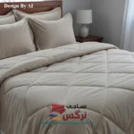 روتختی یکنفره و دونفره نخ پنبه تک رنگ کرم ساده کد 749 - Image 2