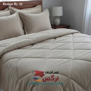 روتختی یکنفره و دونفره نخ پنبه تک رنگ کرم ساده کد 749 - Image 2