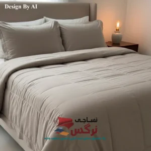 روتختی یکنفره و دونفره نخ پنبه تک رنگ کرم ساده کد 749