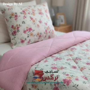 روتختی یکنفره و دونفره نخ پنبه گلدار و راه راه صورتی کد 752 و 753