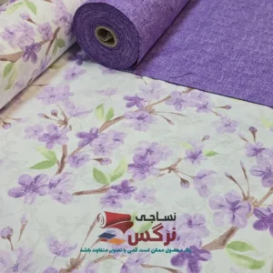 روبالشتی دورو نخ پنبه گلدار و ساده بنفش کد 544 و 545